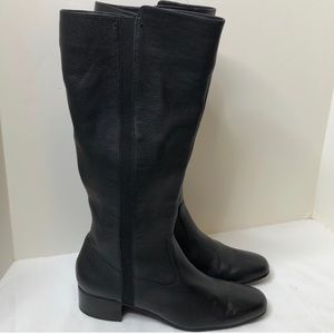 H -Halston size 11W black leather knee-high boots